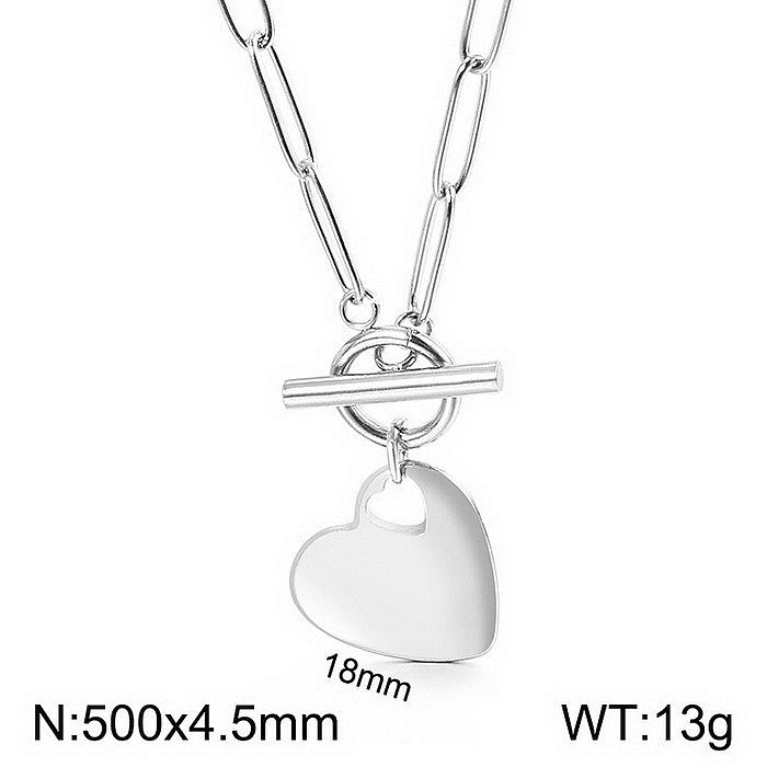 Mode-Stern-Herz-Form-Edelstahl-Beschichtung-Anhänger-Halskette, 1 Stück