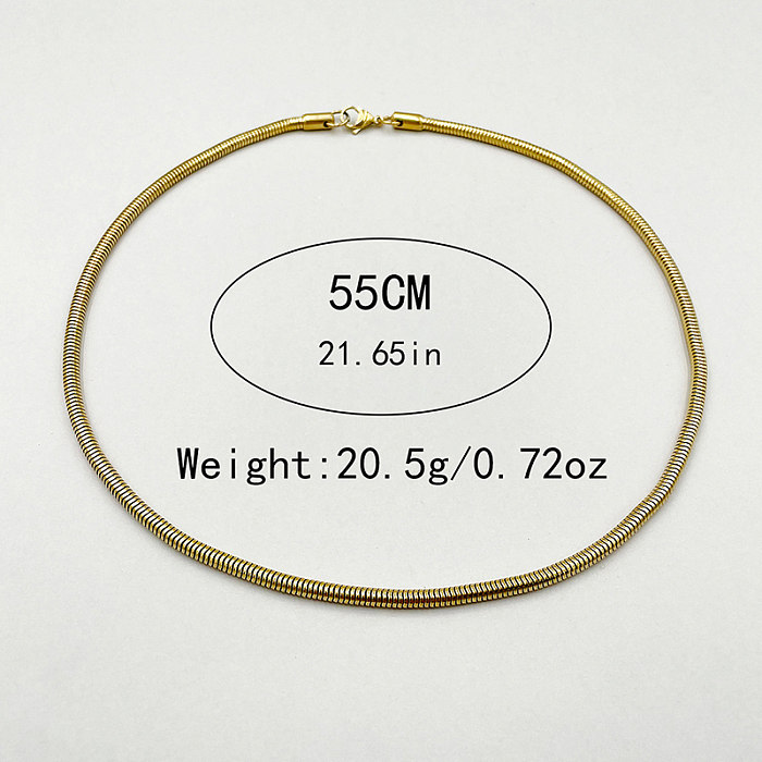 Punk Simple Style Solid Color Stainless Steel  Polishing Plating Gold Plated Necklace