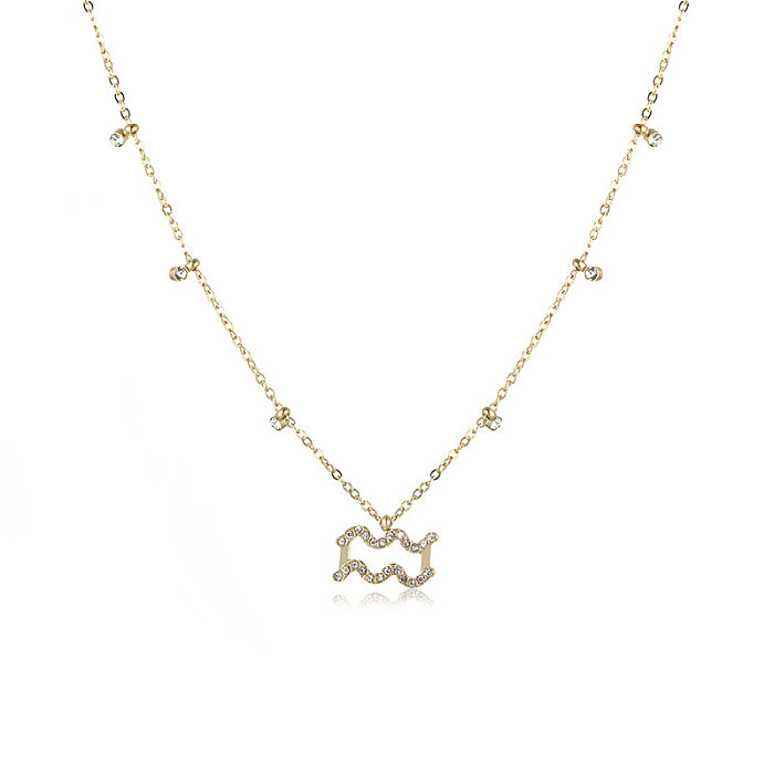 Halskette mit Anhänger „Basic Constellation“ aus Edelstahl mit Inlay und vergoldetem Zirkon