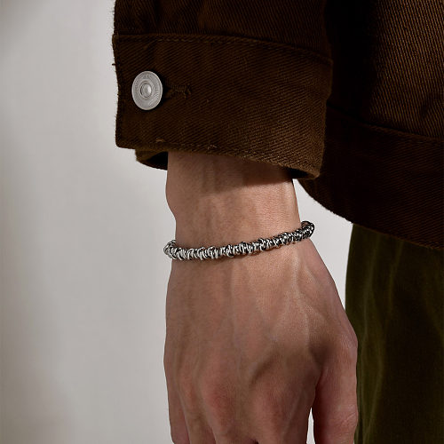 Bracelets en acier inoxydable de couleur unie de style simple de style vintage