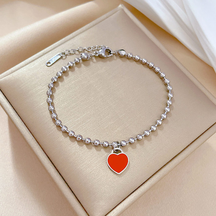 Elegant Lady Heart Shape Titanium Steel Bracelets