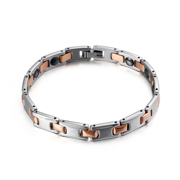 Bracelet magnétique bicolore en acier inoxydable de haute qualité, vente en gros
