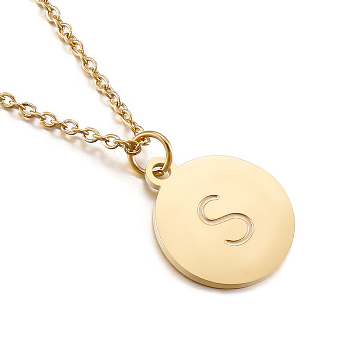 Simple Style Letter Stainless Steel Plating Necklace