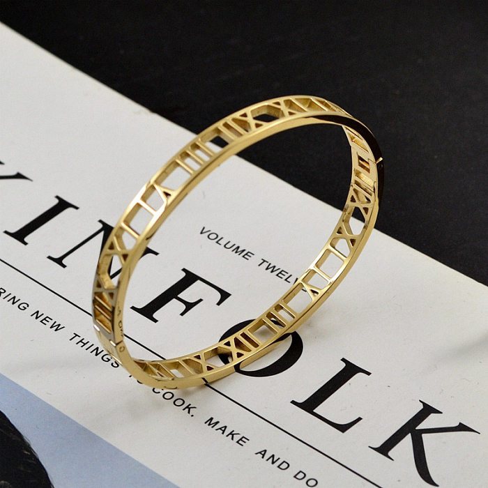 Fashion Geometric Titanium Steel Plating Bangle