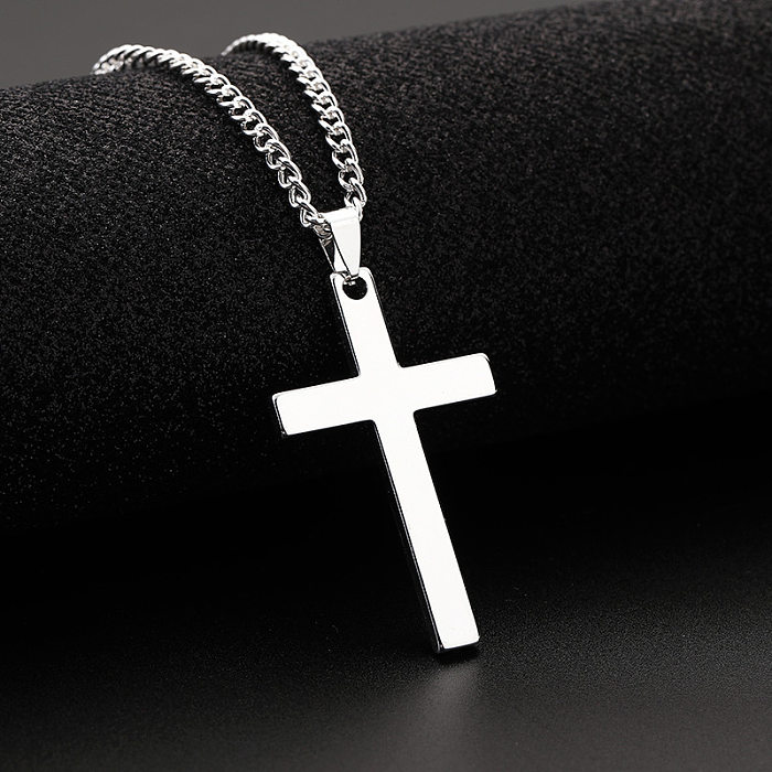 Fashion Cross Stainless Steel  Pendant Necklace 1 Piece