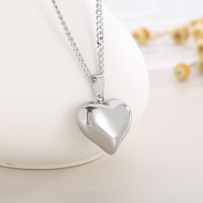 أزياء نجمة شكل قلب الفولاذ المقاوم للصدأ تصفيح قلادة قلادة 1 قطعة