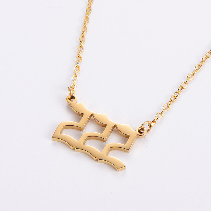 1 Piece Simple Style Number Stainless Steel  Polishing Plating Pendant Necklace