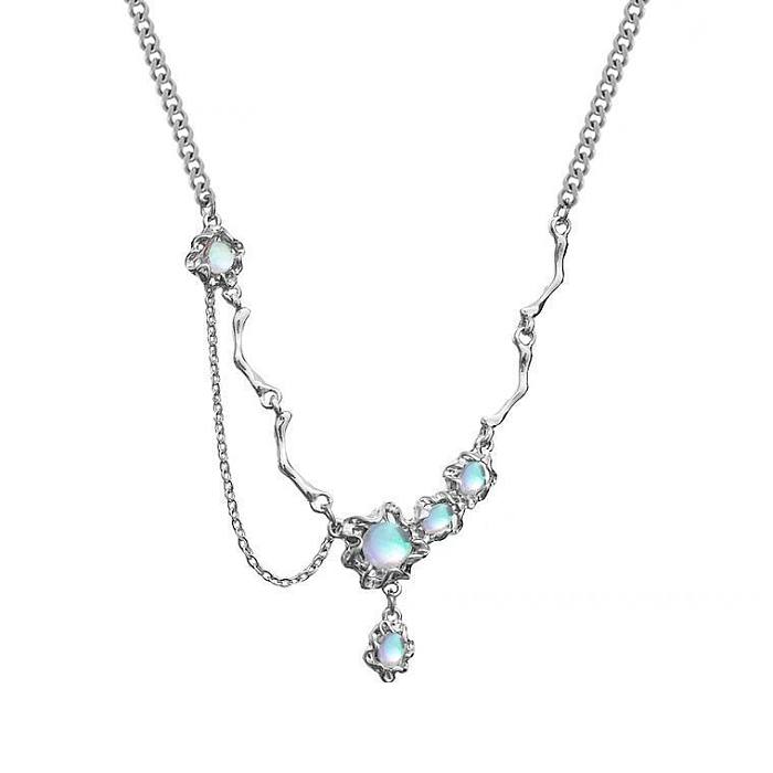 Fashion Star Stainless Steel Plating Opal Necklace 1 Piece