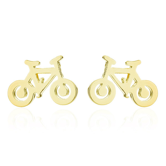Fashion Bicycle Stainless Steel  Plating Ear Studs 1 Pair