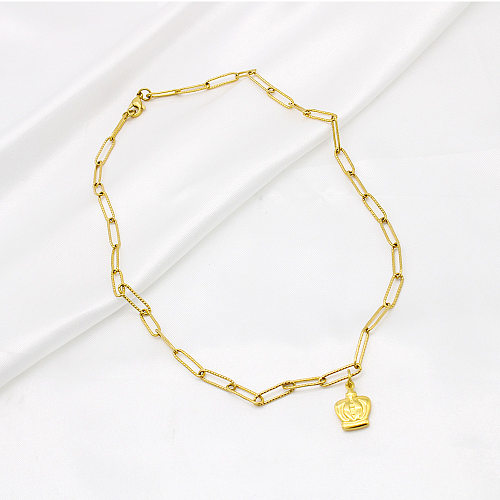 IG Style Crown Stainless Steel  Pendant Necklace