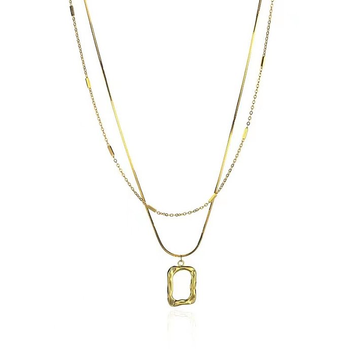 Casual Solid Color Stainless Steel  Pendant Necklace In Bulk