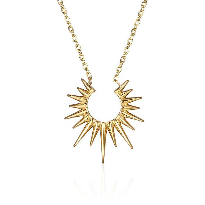 INS Style Sun Stainless Steel Plating Pendant Necklace