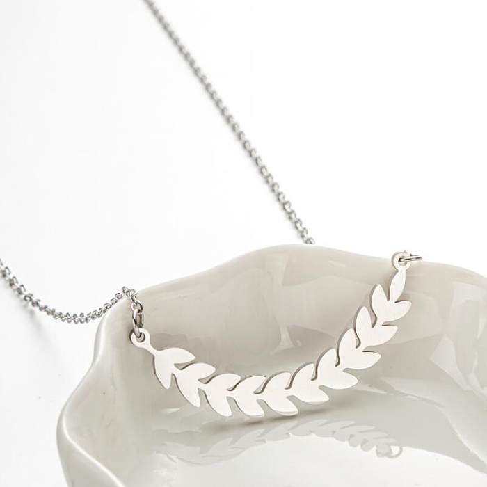 Fashion Leaf Stainless Steel  Plating Necklace 1 Piece