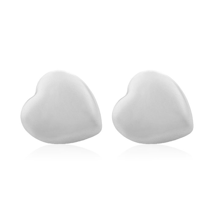 1 Pair Simple Style Heart Shape Plating Stainless Steel  Gold Plated Ear Studs