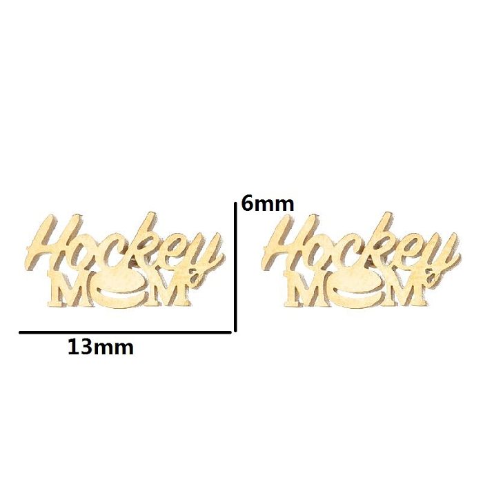 Simple Style Letter Skates Ball Stainless Steel  Plating Hollow Out Ear Studs 1 Pair