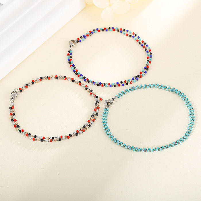 Wholesale Jewelry Bohemian Style Color Gravel Stainless Steel Bracelet jewelry