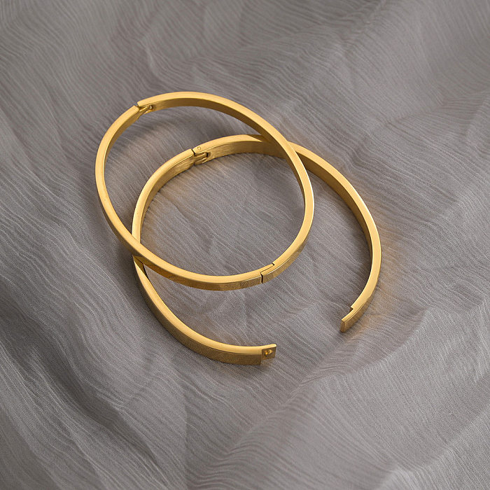 Bracelets en acier inoxydable de bracelet en acier inoxydable de couleur unie géométrique de style simple