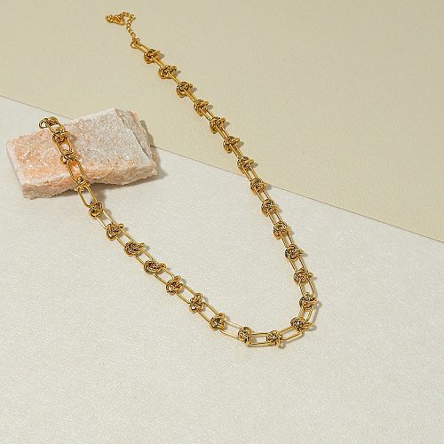 Simple Style Solid Color Stainless Steel  Plating Gold Plated Necklace