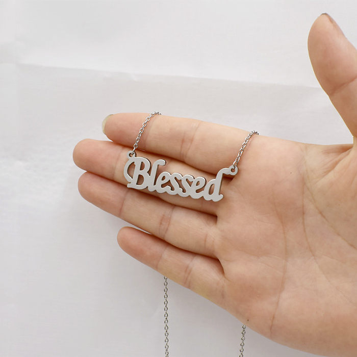 1 Piece Fashion Letter Stainless Steel  Stainless Steel Plating Hollow Out Necklace