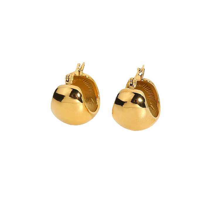 Simple Spherical Gold-plated Stainless Steel  Earrings