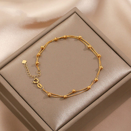 Bracelets plaqués or 18 carats en acier titanique de couleur unie géométrique de style simple