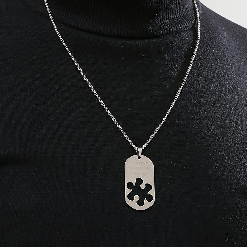 Hip-Hop Geometric Stainless Steel Pendant Necklace In Bulk
