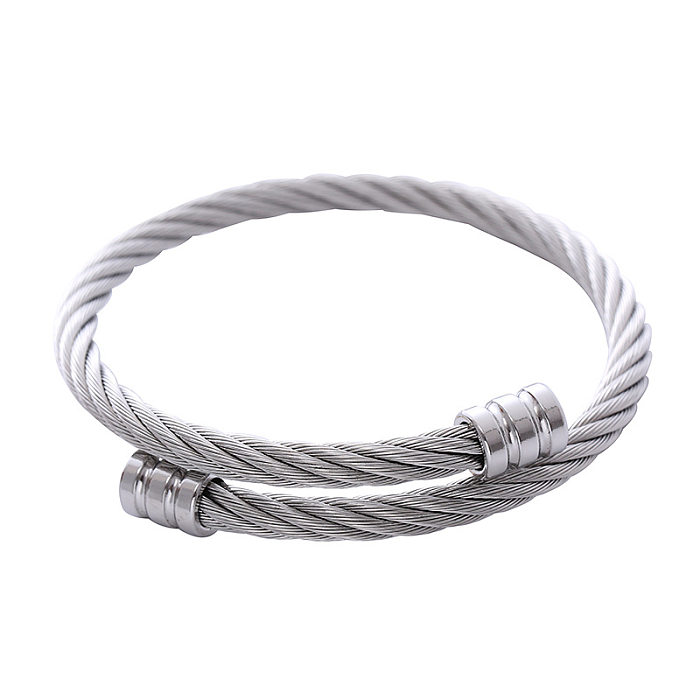 Wholesale Hip-Hop Solid Color Stainless Steel Bangle