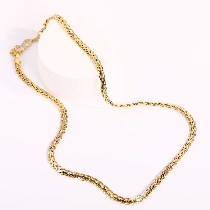 Hip-Hop Exaggerated Punk Solid Color Stainless Steel  Plating 18K Gold Plated Necklace