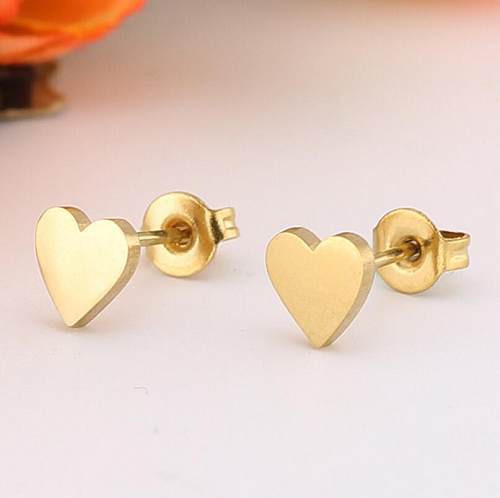 Women'S Fashion Heart Stainless Steel  No Inlaid Ear Studs Stainless Steel  Earrings
