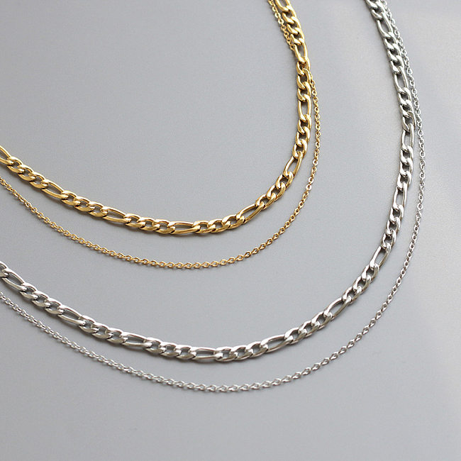 Großhandel mit schlichten, geometrischen Halsketten aus Edelstahl mit 18-Karat-Vergoldung