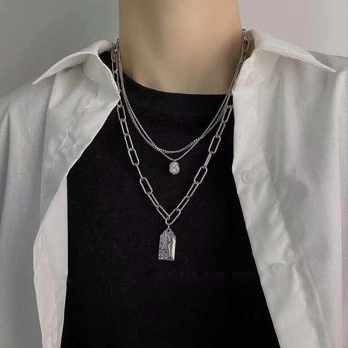 Fashion Geometric Stainless Steel  Necklace Polishing Stainless Steel  Necklaces