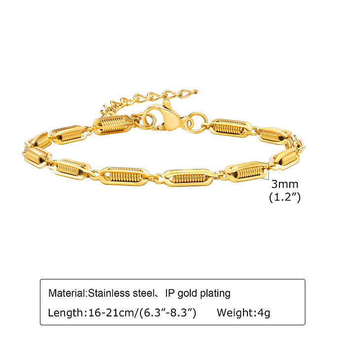 Wholesale Simple Style Solid Color Stainless Steel Plating Bracelets