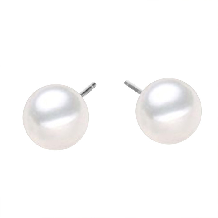 Mode géométrique en acier inoxydable placage perles artificielles clous d'oreille 1 paire