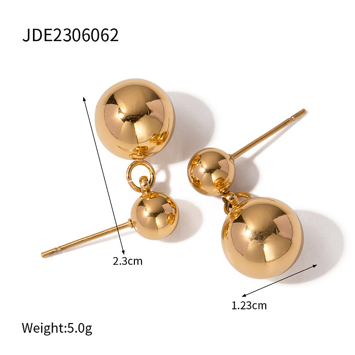 1 Pair IG Style Solid Color Plating Stainless Steel  Ear Studs