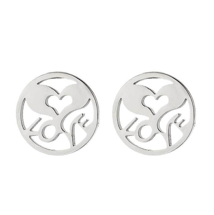 Simple Style Plant Stainless Steel  Plating Ear Studs 1 Pair