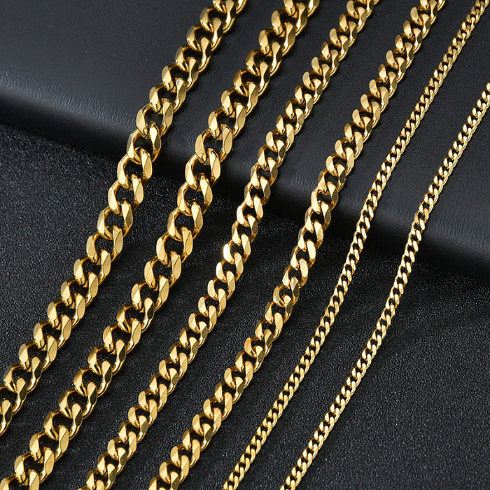 Schlichter Stil, einfarbige Halskette mit Edelstahlbeschichtung, 1 Stück