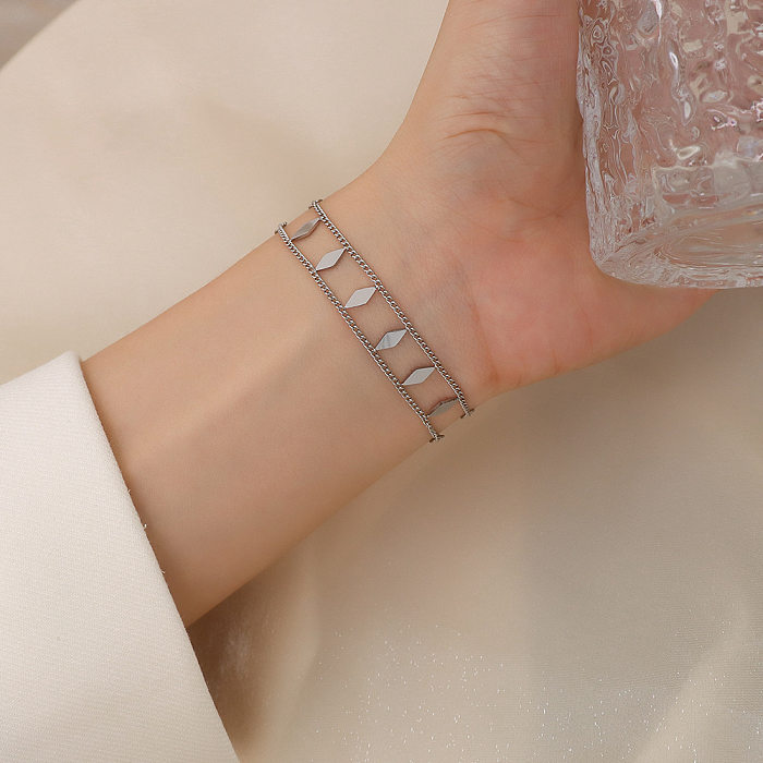 jewelry Double-layer Geometric Prismatic Titanium Steel Bracelet Wholesale Jewelry