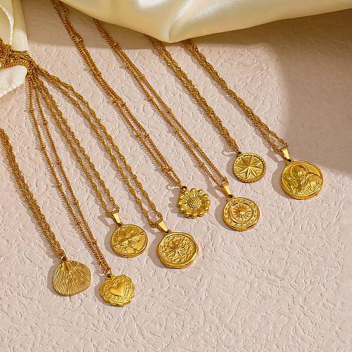 Retro Geometric Stainless Steel  Stainless Steel Plating Pendant Necklace