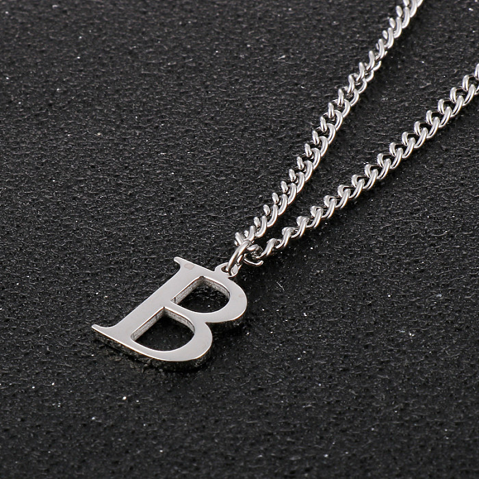 Hip-Hop Letter Stainless Steel  Plating Layered Necklaces 1 Piece