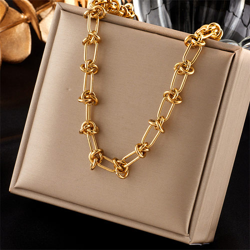 Hip-Hop Geometric Stainless Steel Plating 18K Gold Plated Necklace