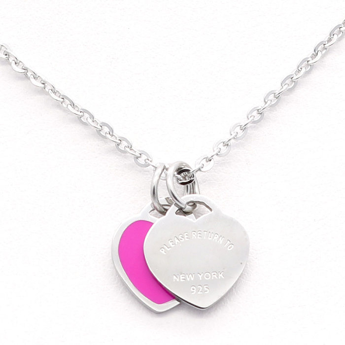 Wholesale Retro Heart Shape Stainless Steel  18K Gold Plated Pendant Necklace