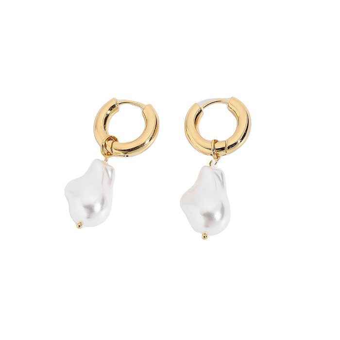 Fashion Creative Geometric Imitation Pearl Earrings