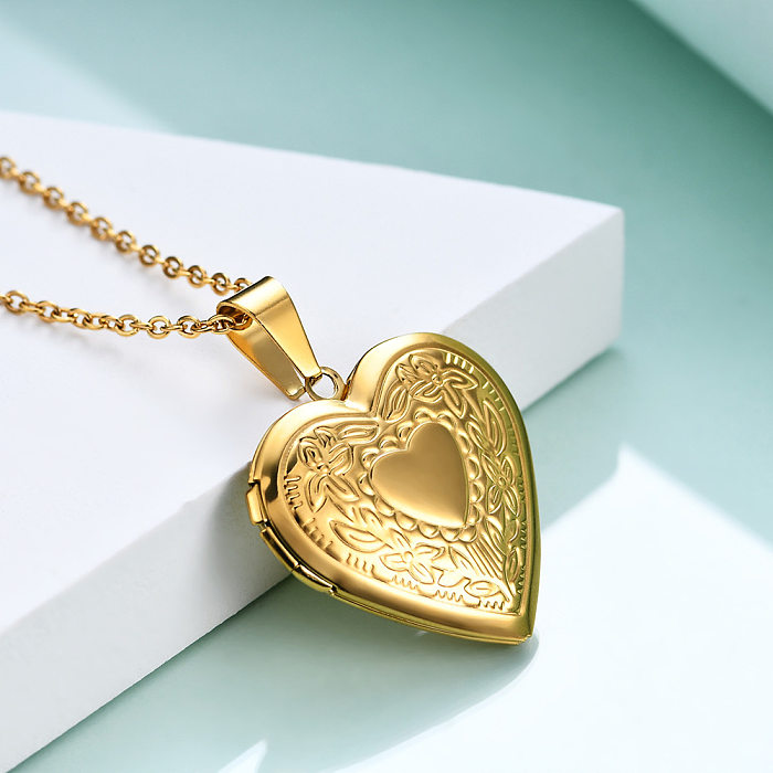 1 Piece Fashion Heart Shape Stainless Steel Pendant Necklace