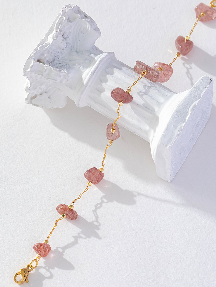 Bracelets élégants en cristal artificiel irrégulier en acier inoxydable