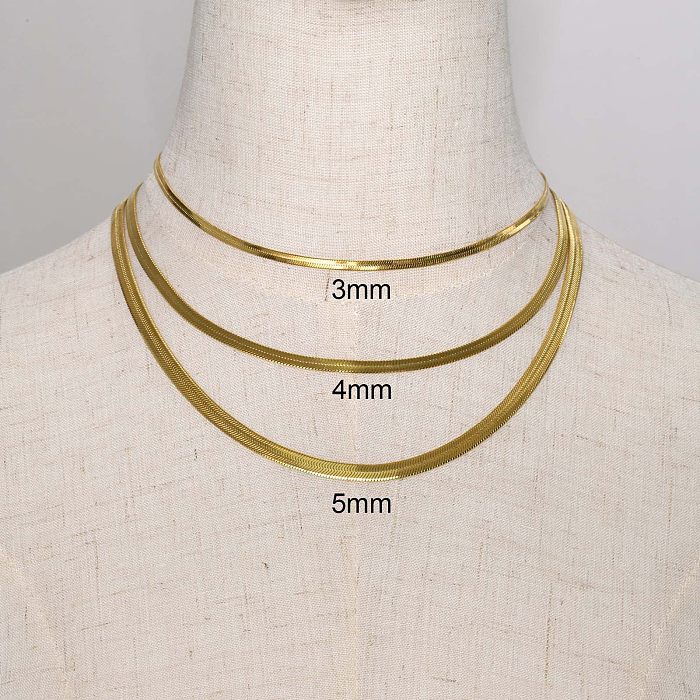 Schlichte, geometrische, vergoldete Halskette aus Edelstahl