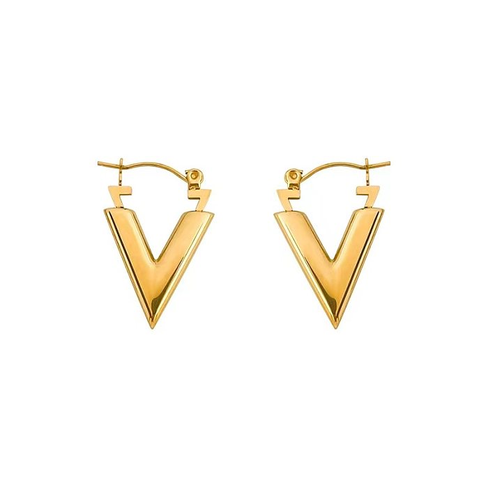 Fashion Letter Solid Color Stainless Steel Plating Earrings 1 Pair