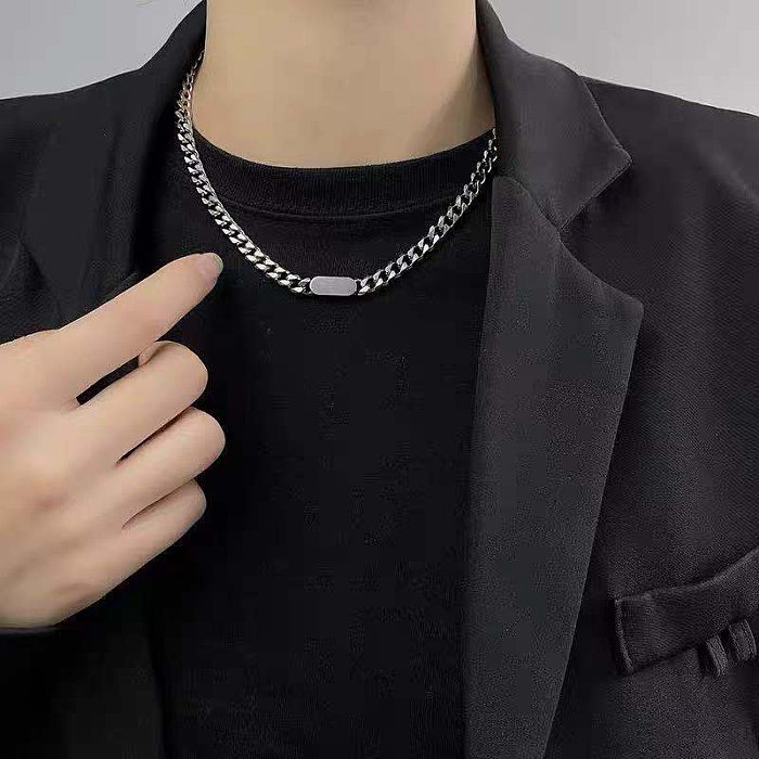 Collar geométrico de acero inoxidable de moda Collares de acero inoxidable pulidos