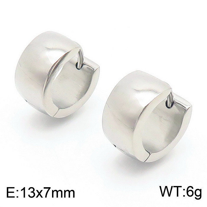 1 Pair Simple Style Solid Color Plating Hollow Out Stainless Steel  18K Gold Plated Ear Studs