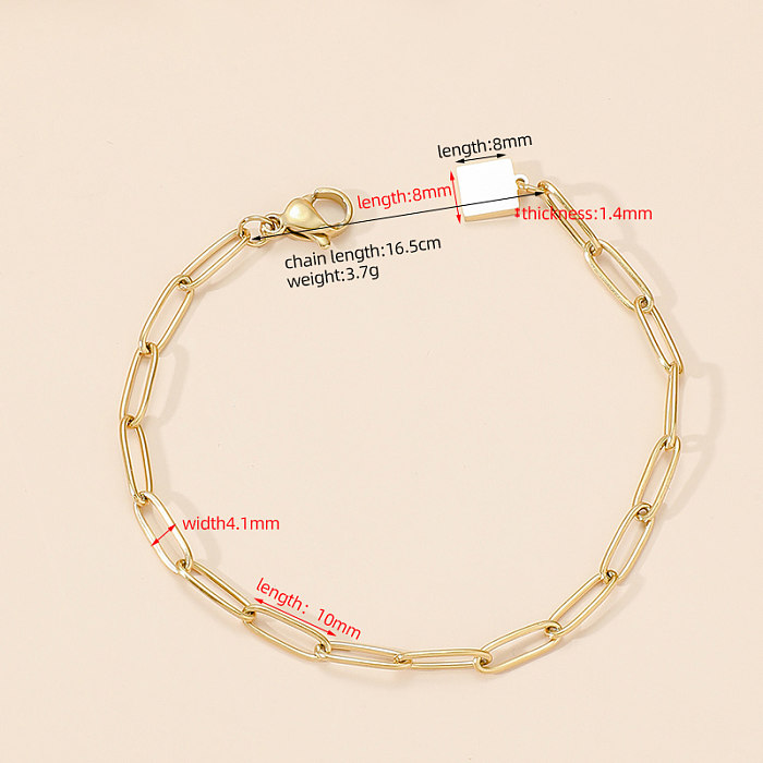 Elegantes pulseiras banhadas a ouro 18K com revestimento de polimento em aço titânio