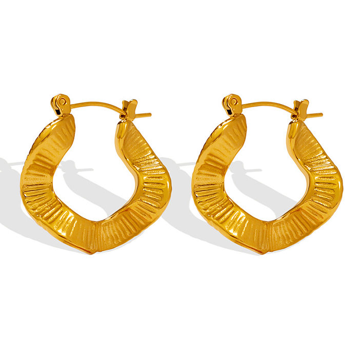 Fashion Waves Stainless Steel Earrings Irregular Plating Stainless Steel  Earrings